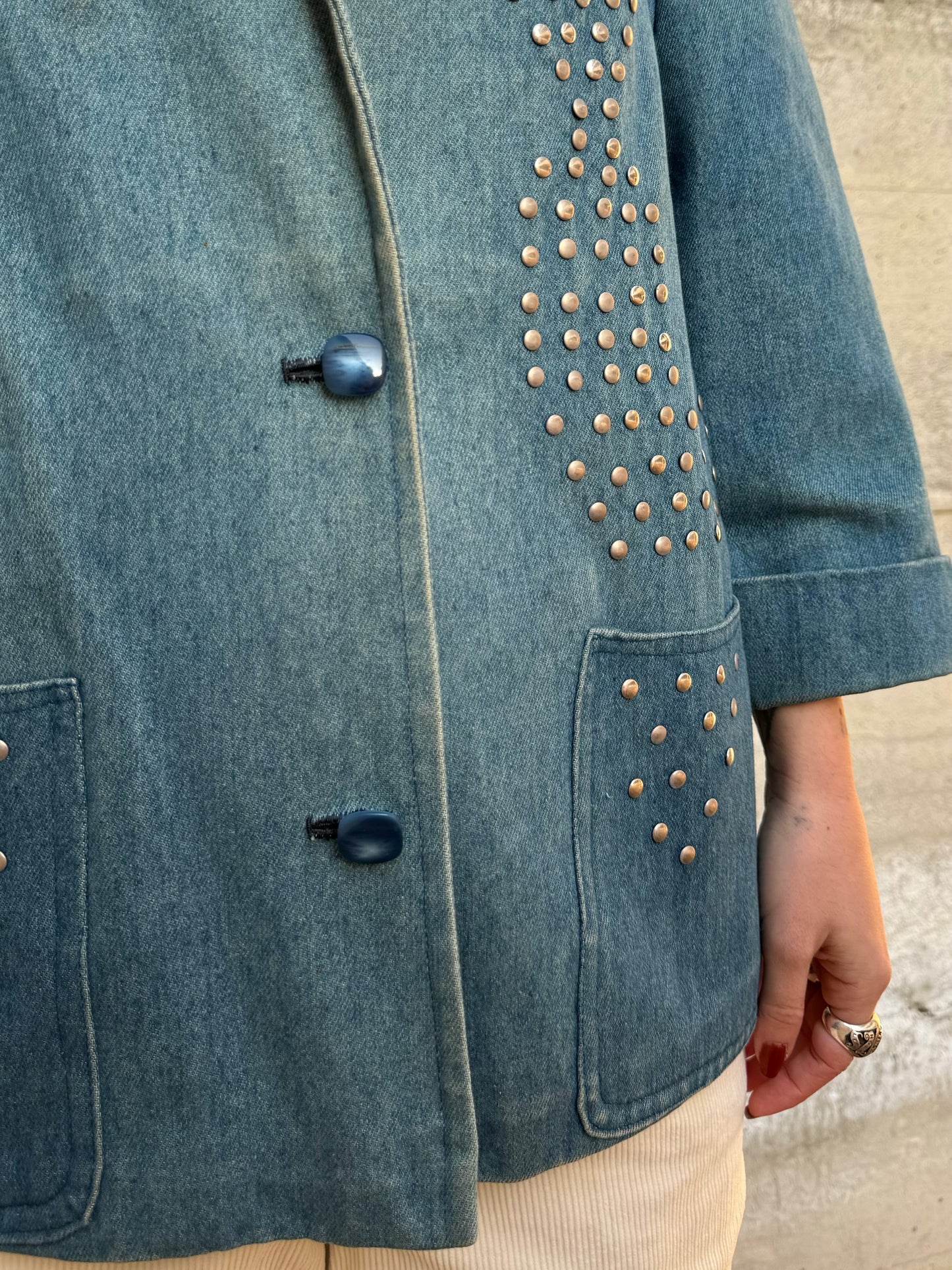 Blazer sartoriale denim lavaggio medio