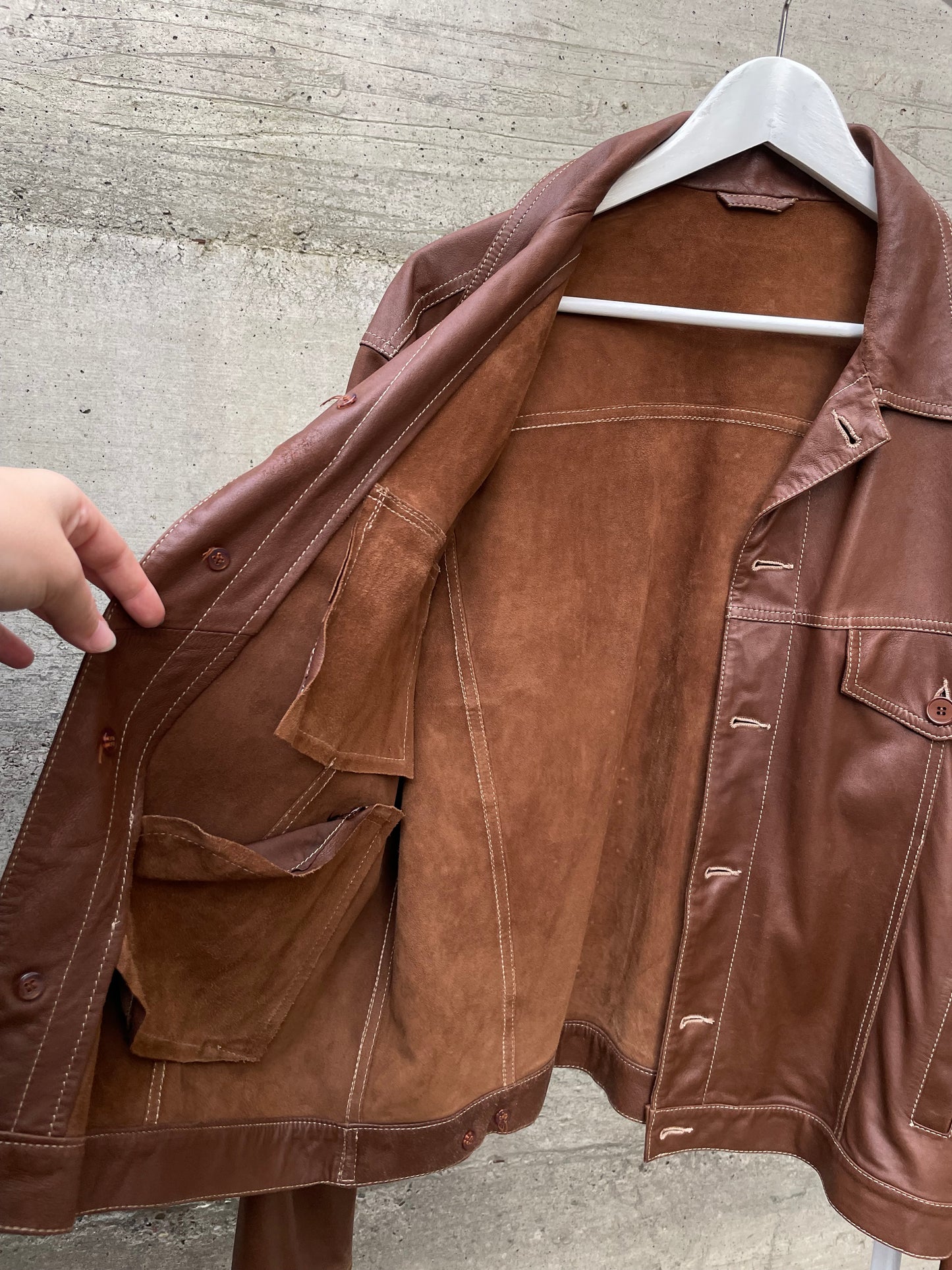 Giacca in nappa leggera marrone - taglia L uomo