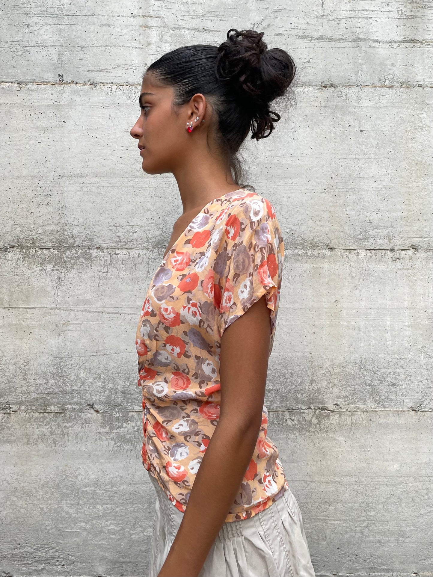 Blusa sartoriale 100% seta con bottoni Valentino originali - taglia S/M