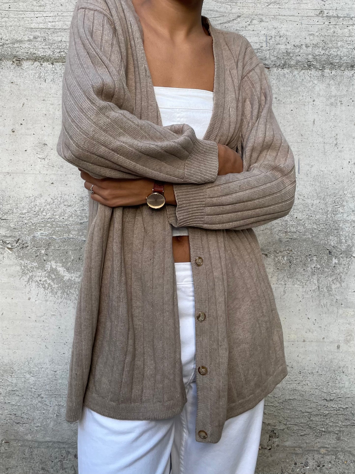 Cardigan lungo 100% cashmere, taglia unica