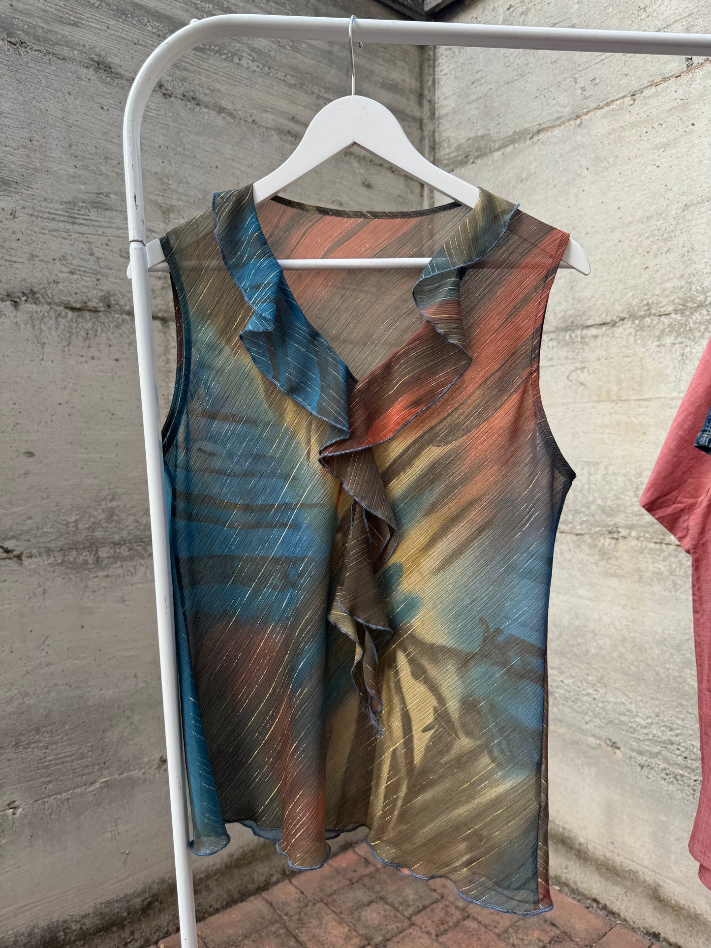 Top Y2K in crepe di viscosa