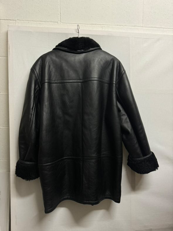 Montone Shearling nero in nappa, taglia 50it uomo (M)