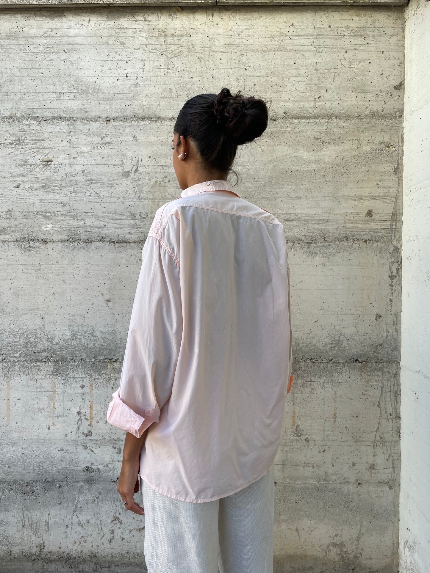 Camicia safari Aspesi in cotone rosa cipria - taglia M