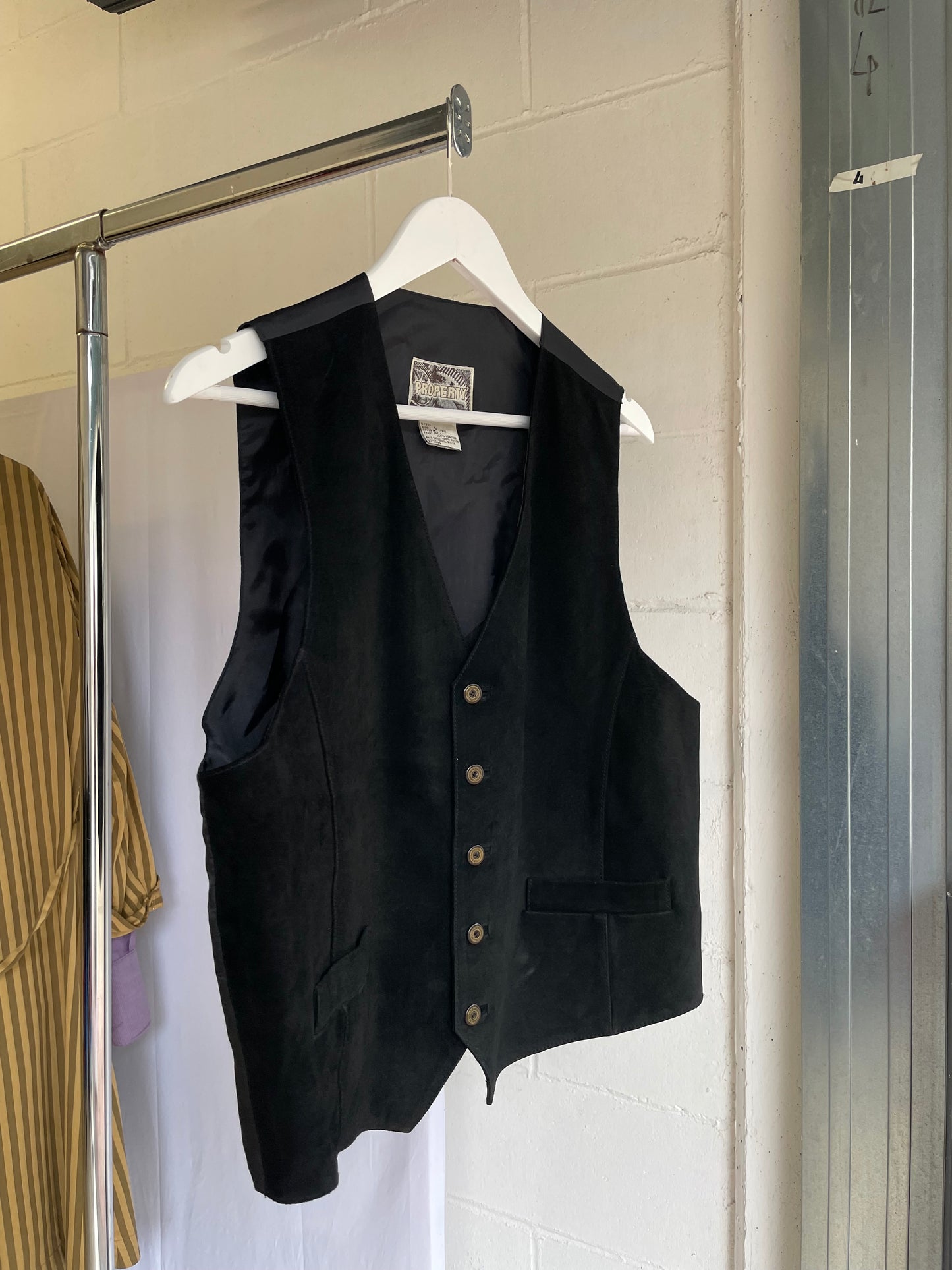 Gilet nero suede vera pelle - taglia L