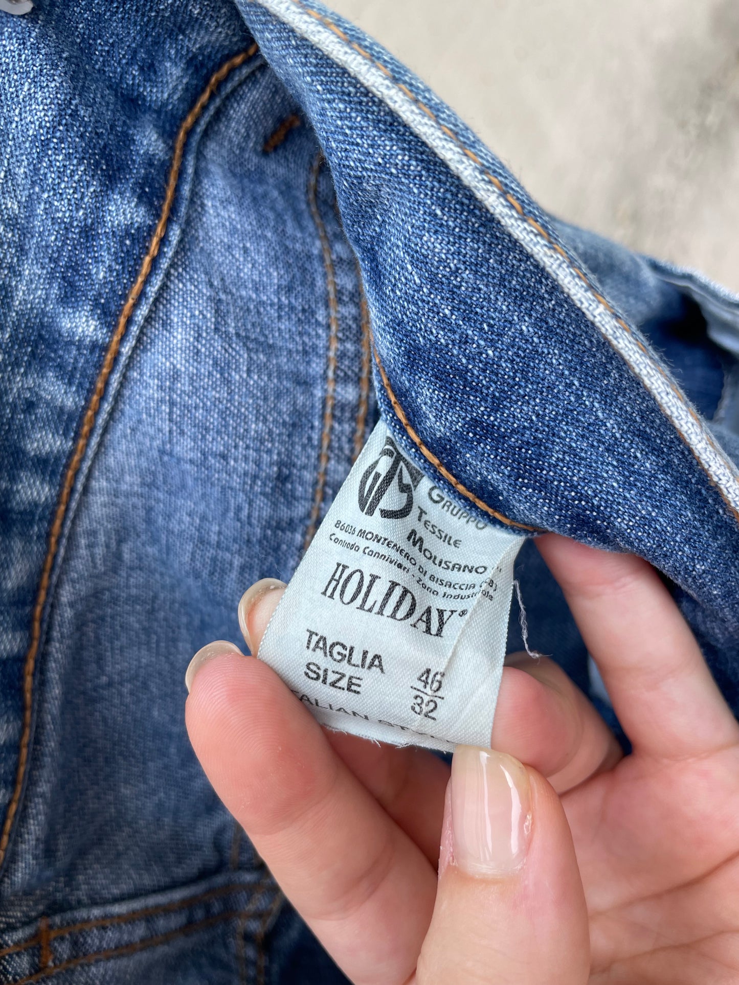 Jeans vintage lavaggio medio a zampa, taglia 42it