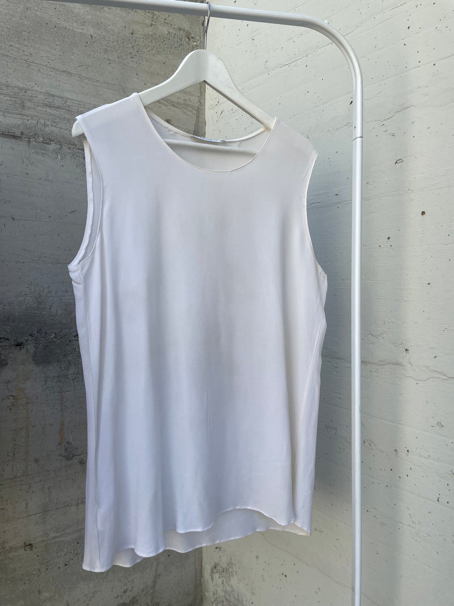 Top latte sartoriale 100% crepe di seta - taglia 44it