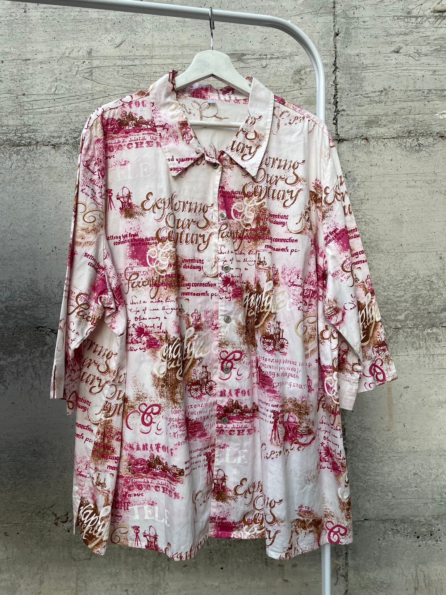 Maxi camicia kimono fantasia 100% cotone, taglia unica