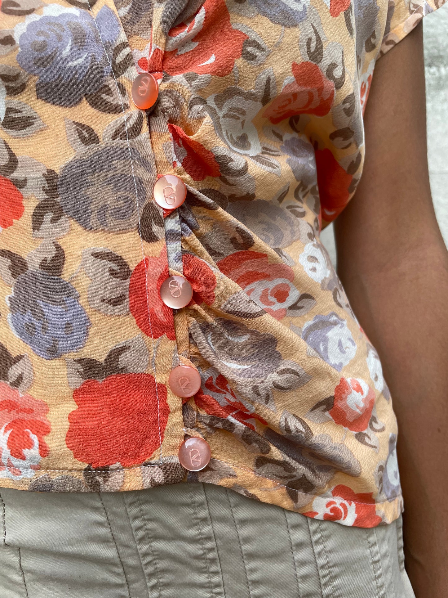 Blusa sartoriale 100% seta con bottoni Valentino originali - taglia S/M