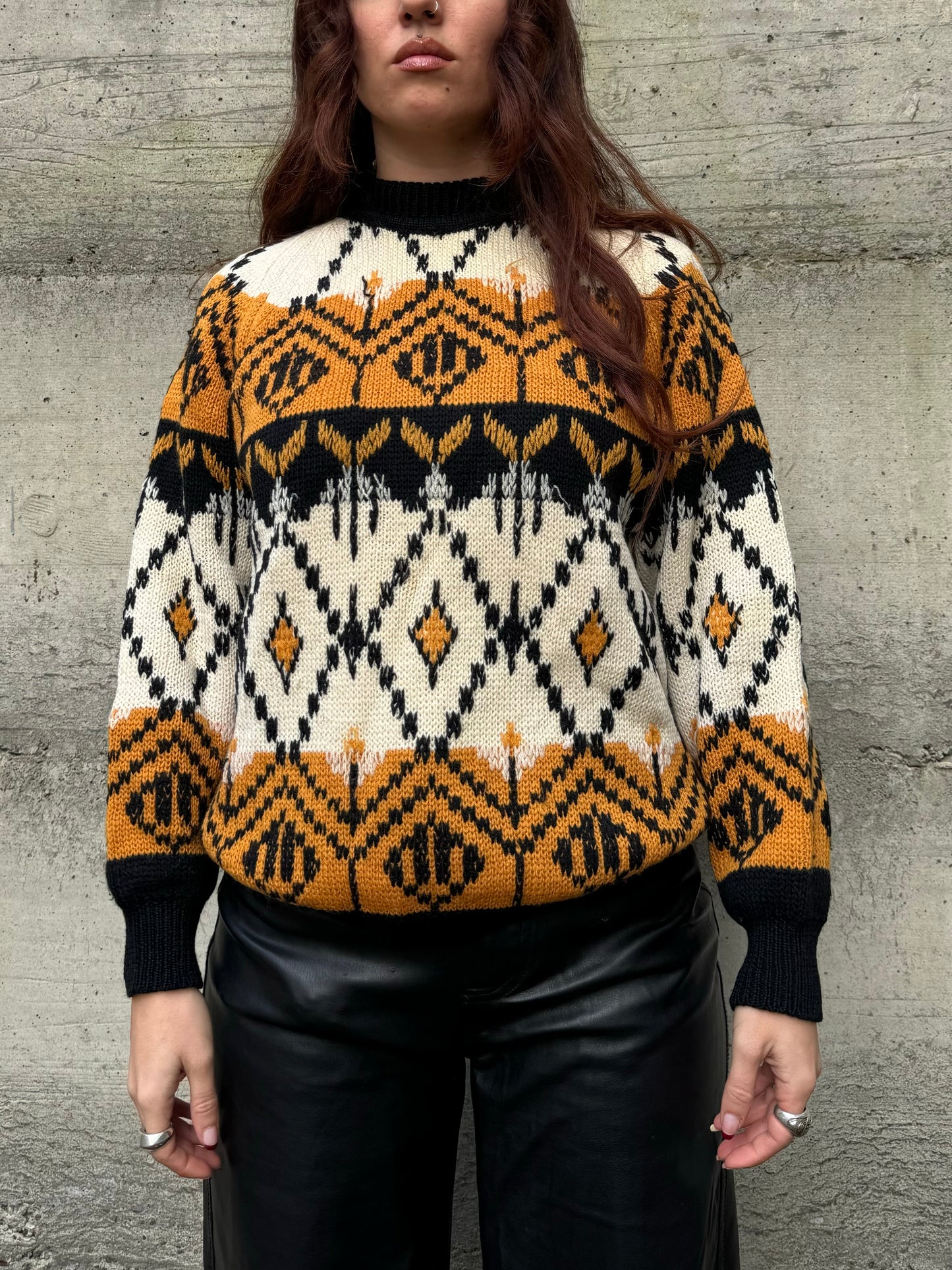 Maglione unisex girocollo 80s in 100% lana