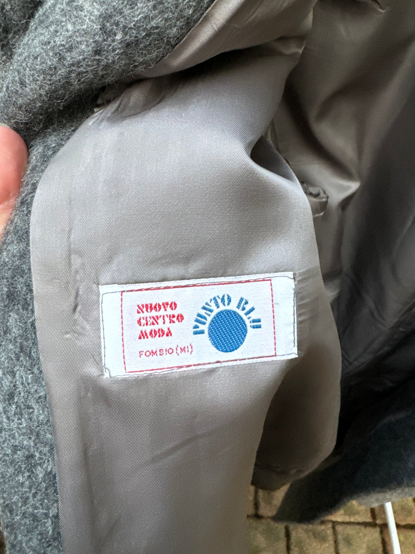 Cappotto lungo sartoriale grigio in misto lana e alpaca