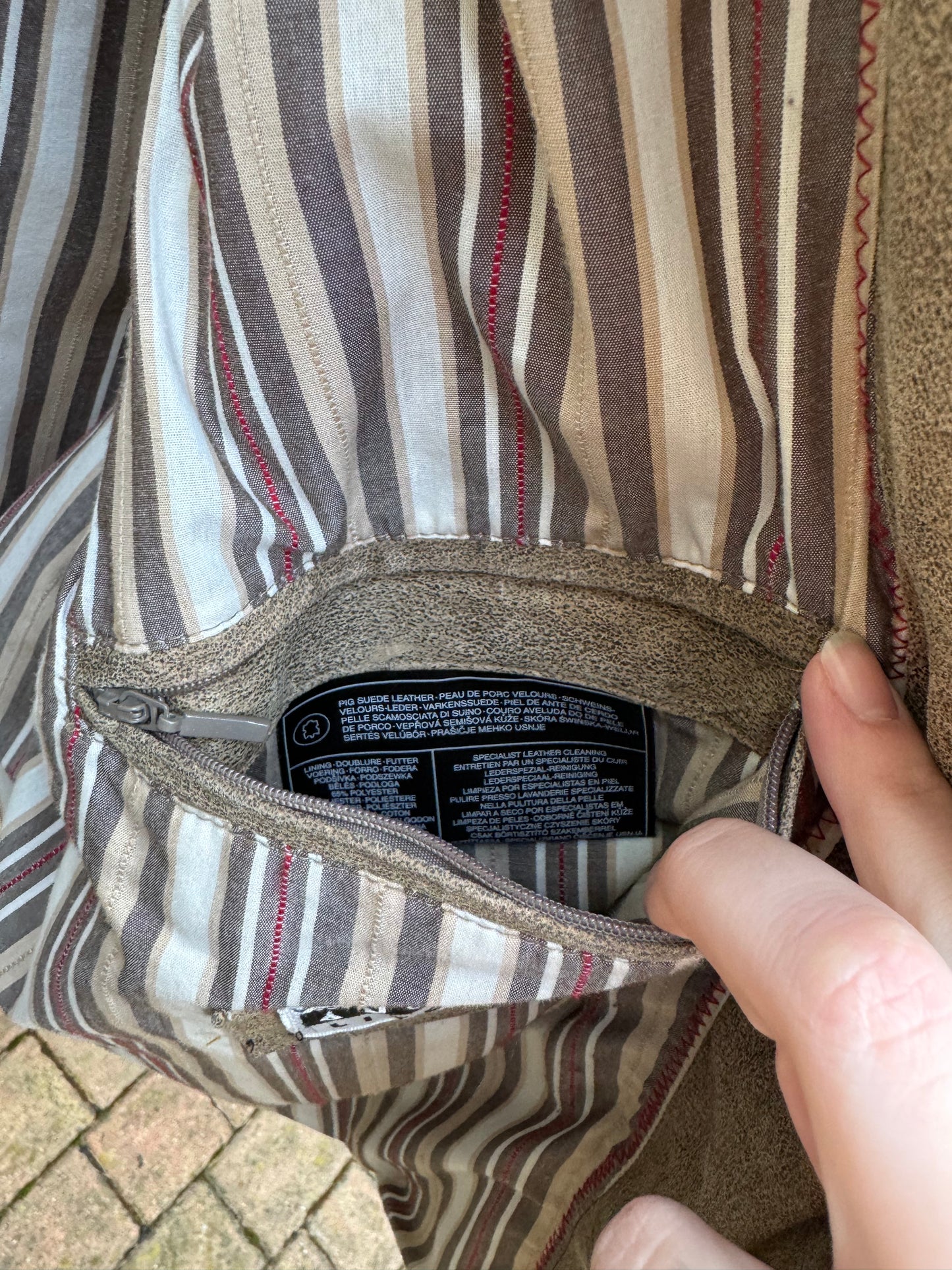 Biker in crosta di nappa beige effetto used