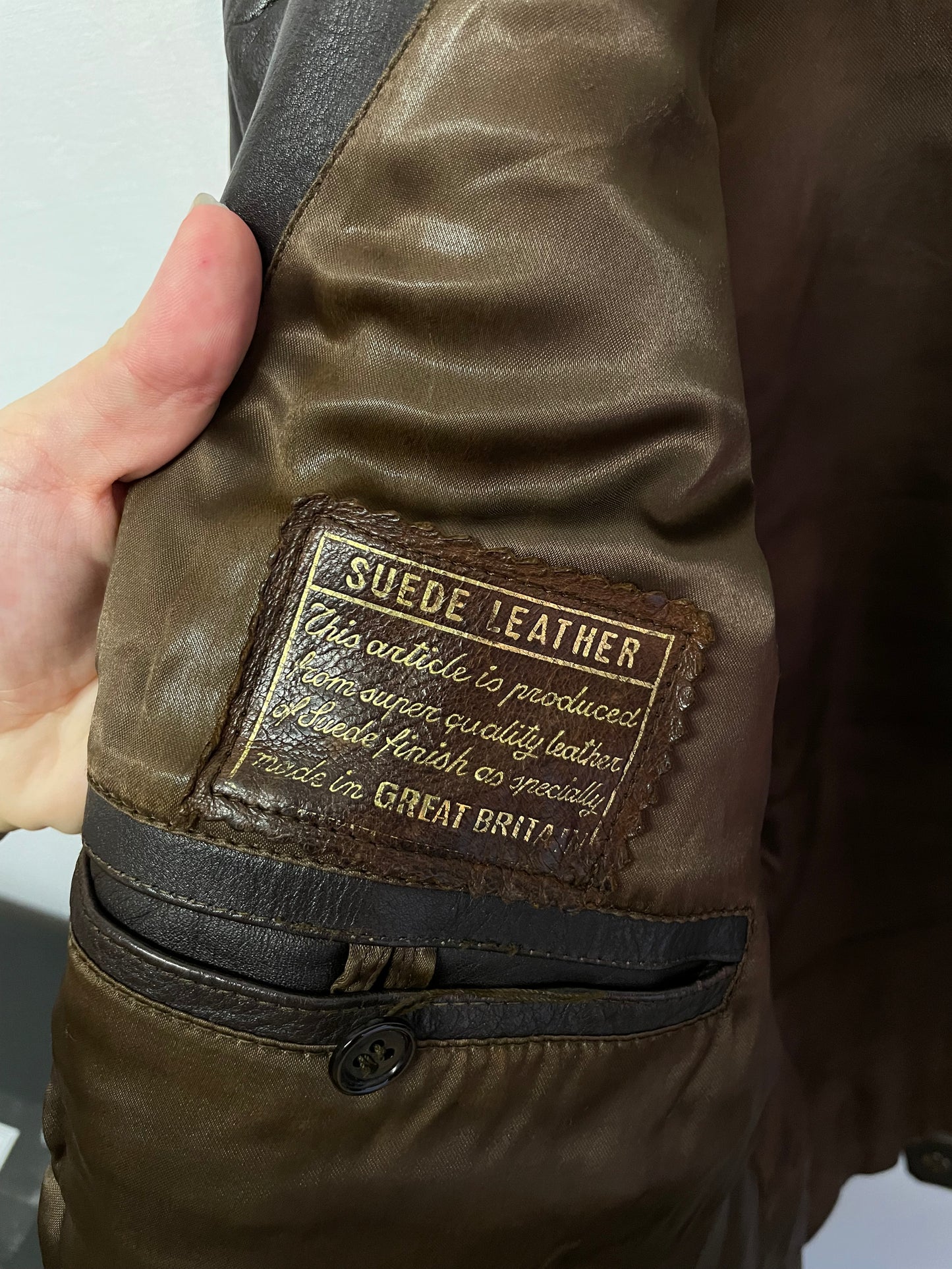 Chiodo vintage testa di moro Made in England, taglia S uomo