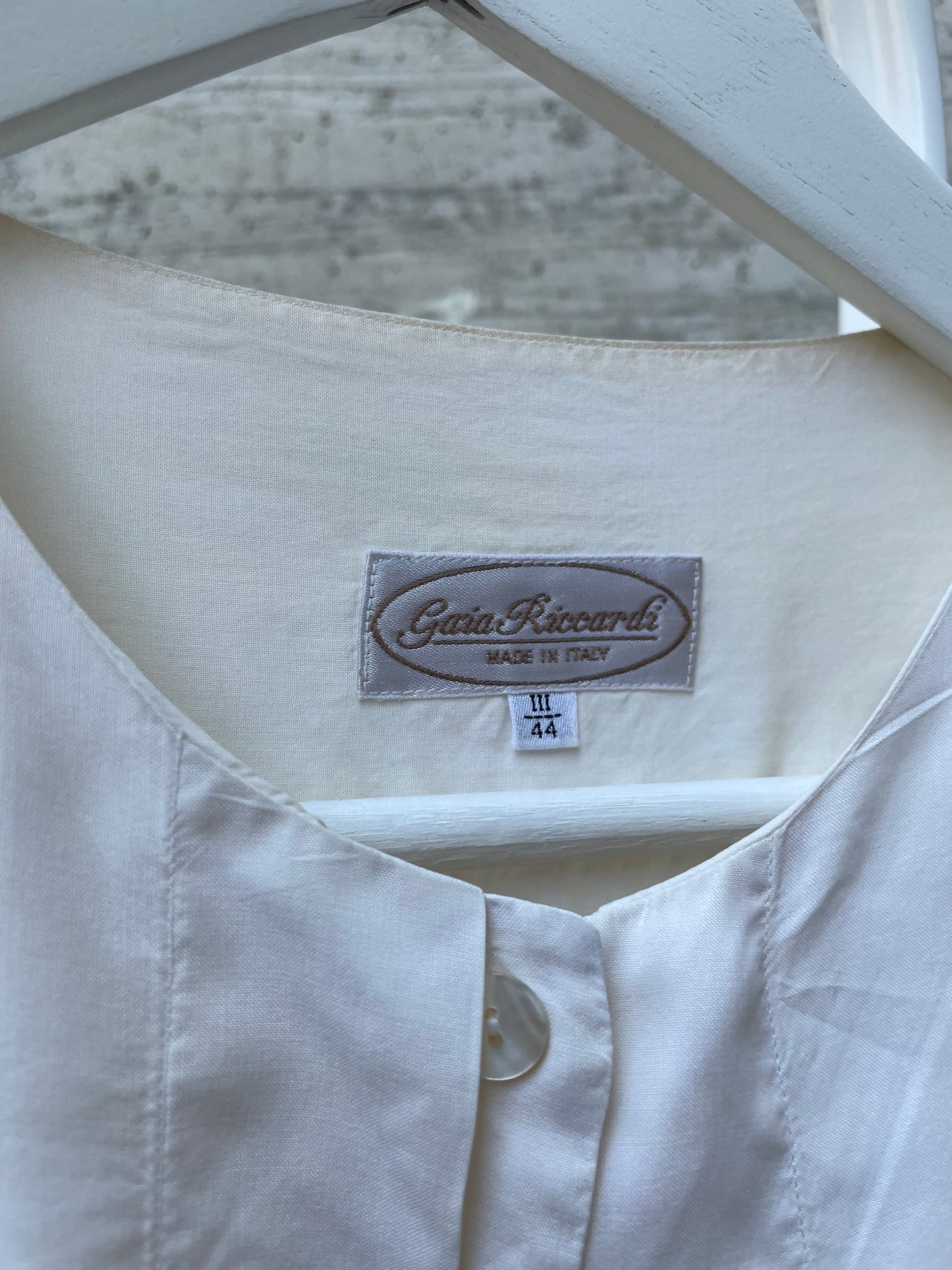 Blusa bianca 100% seta sartoriale, taglia 44it