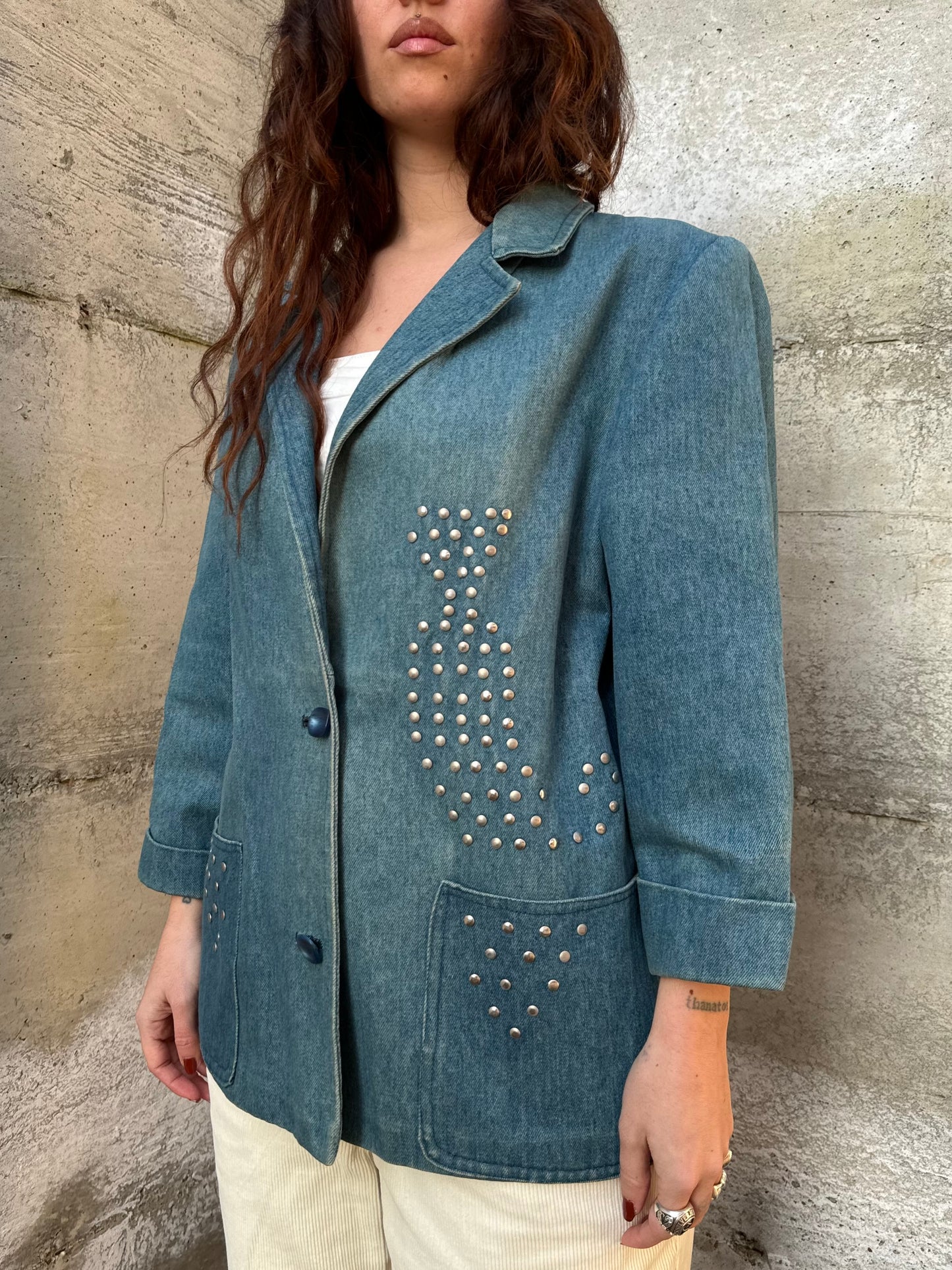 Blazer sartoriale denim lavaggio medio
