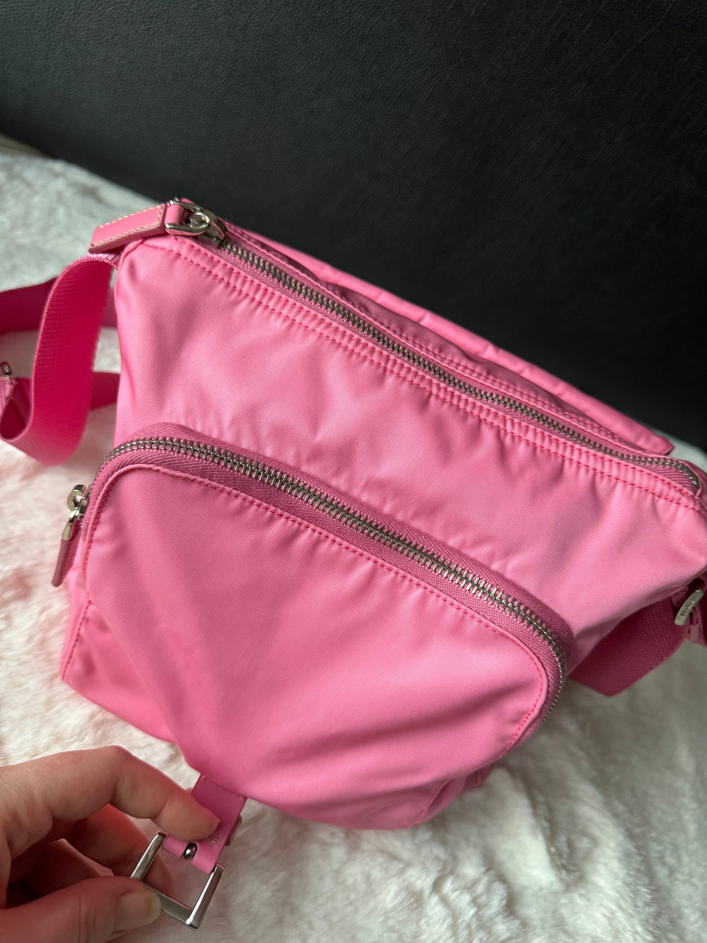 Borsa Prada Plain In Nylon - Color Begonia