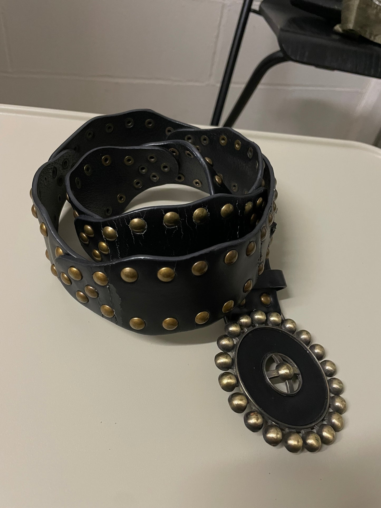 Cintura cowboy mood Y2K in similpelle nera