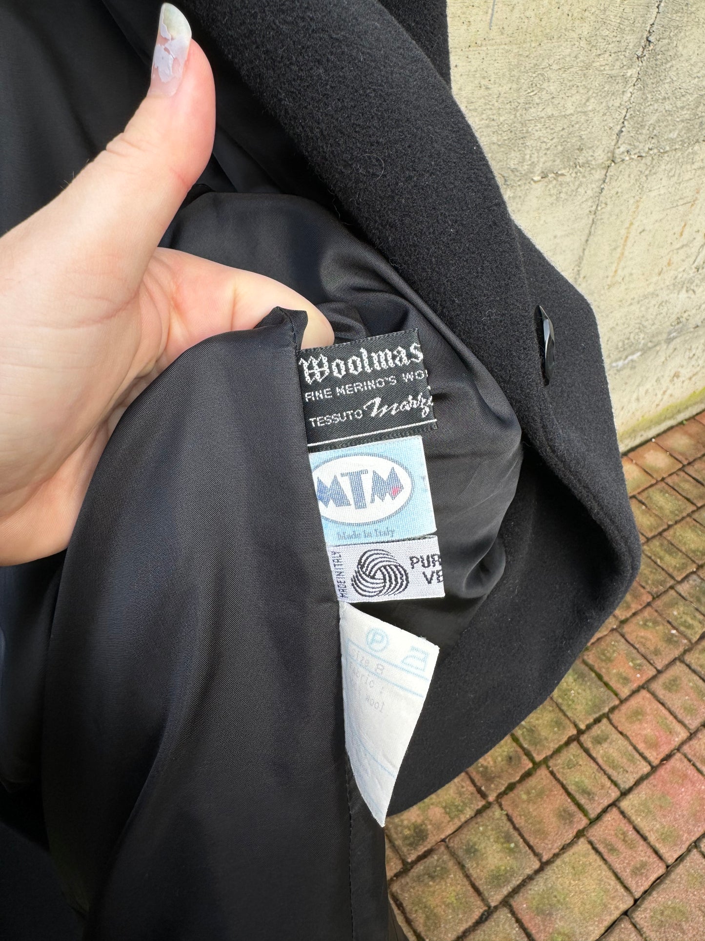 Cappotto donna sartoriale 100% lana vergine merino Marzotto e fodera in cupro Bemberg. Taglia 42it