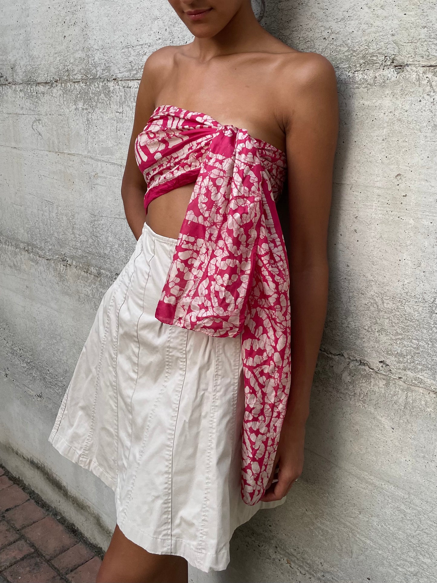 Foulard vintage 100% seta fantasia