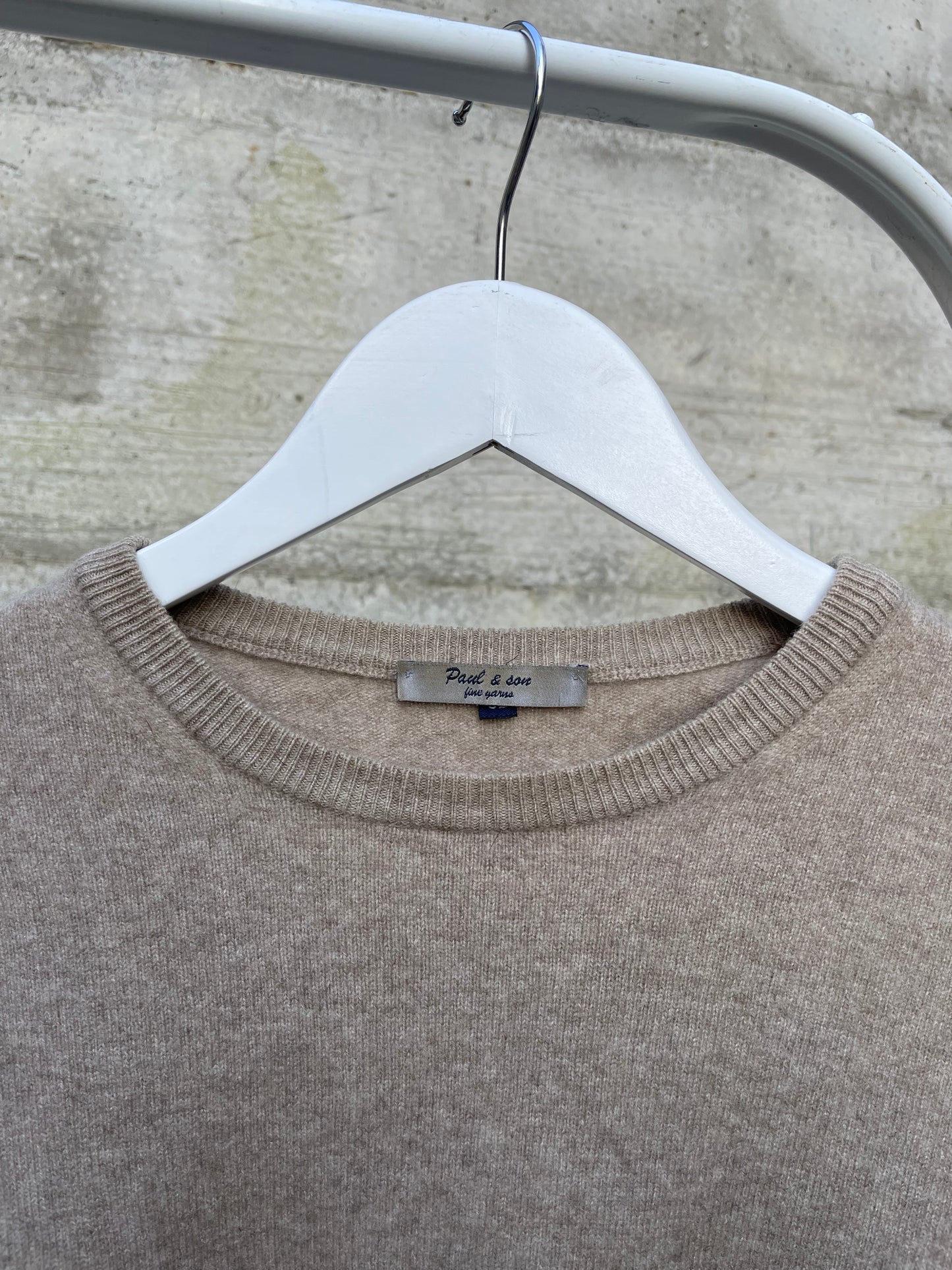 Maglioncino girocollo sabbia 100% cashmere