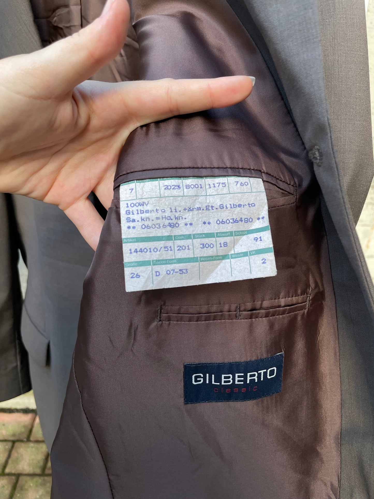 Blazer oversize in fresco lana grigio/marrone, taglia M uomo