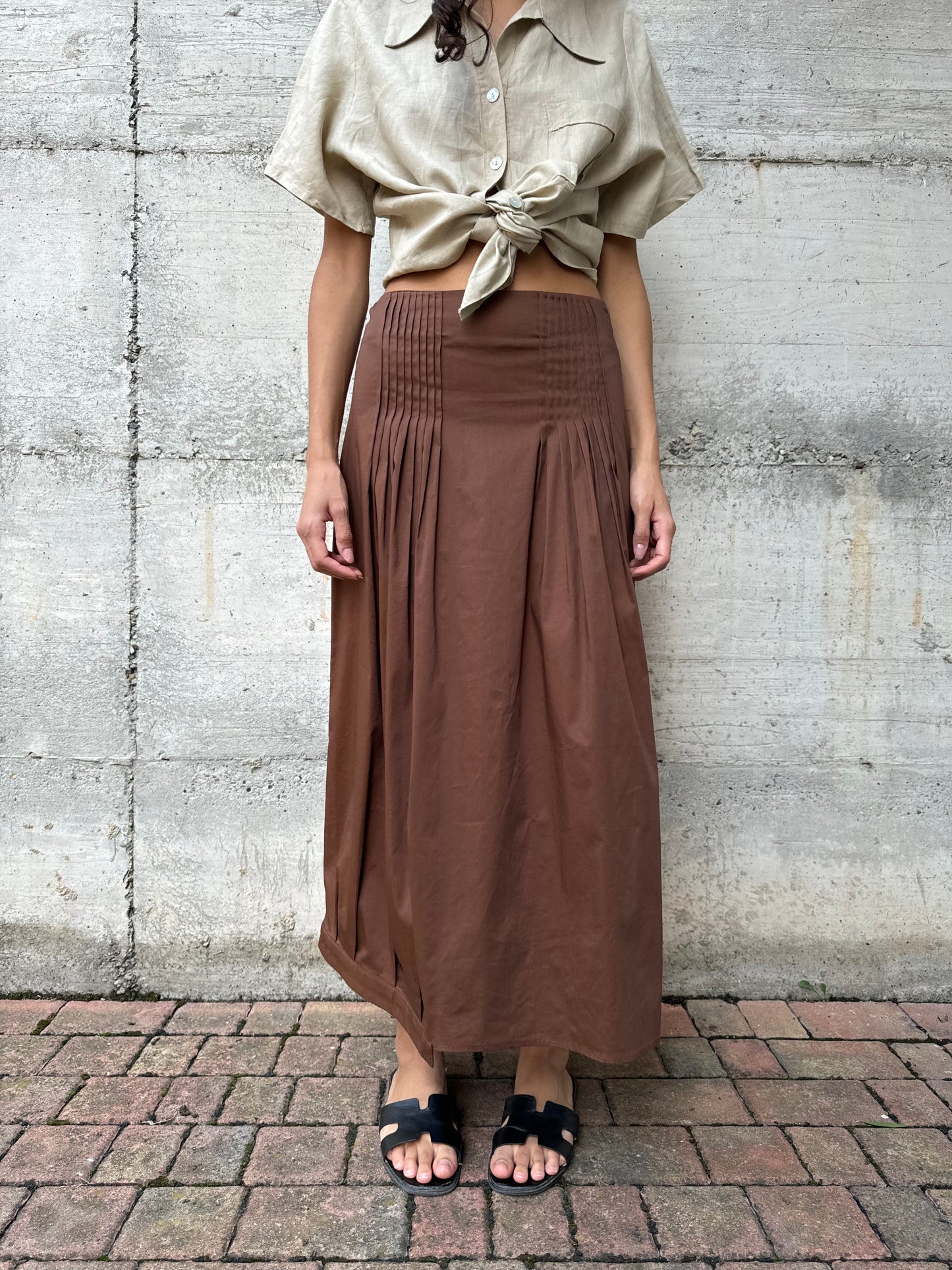 Gonna sartoriale Made in Italy in cotone