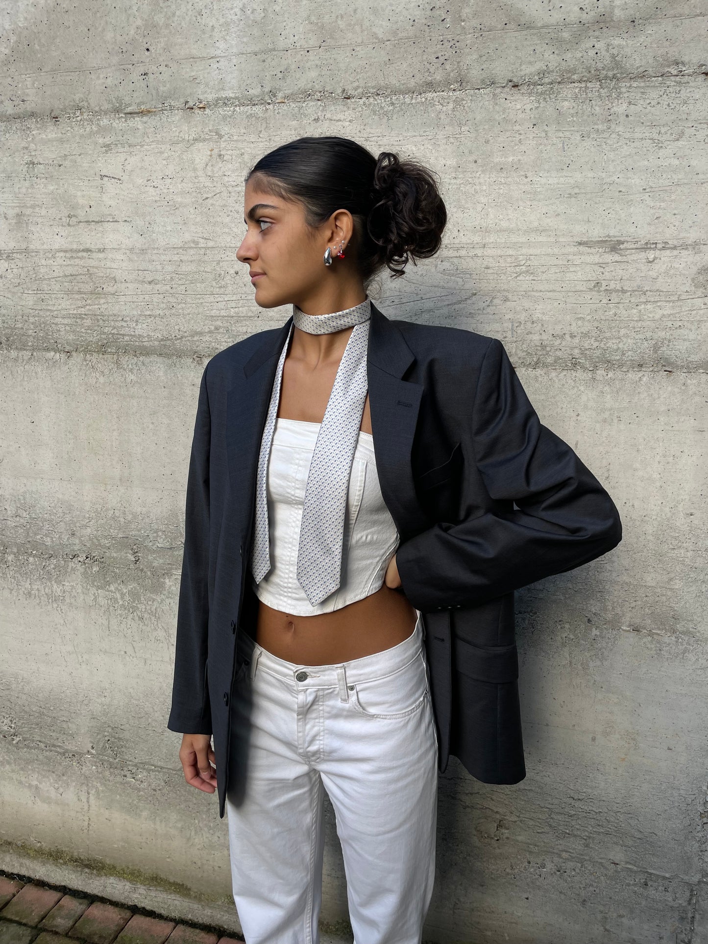 Blazer oversize in fresco lana grigio scuro - taglia M uomo