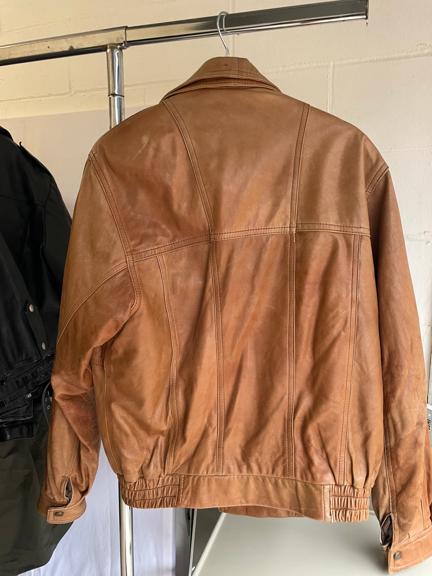 Bomber vera pelle ruggine - taglia L uomo