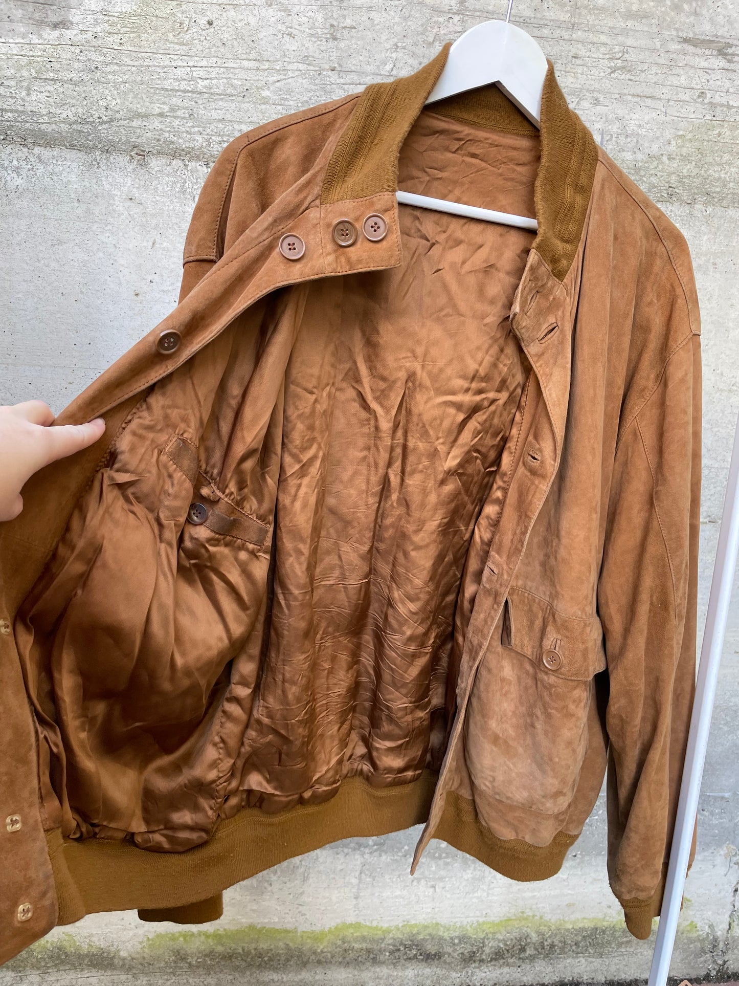 Bomber suede oversize color cognac
