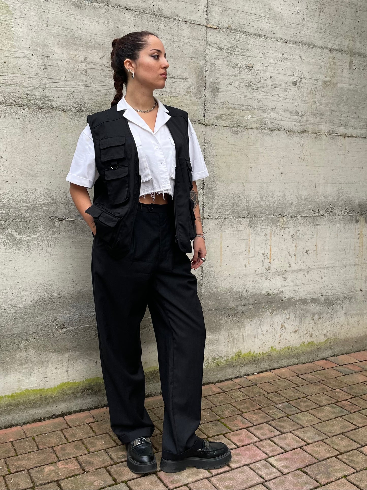 Gilet cargo multipocket nero