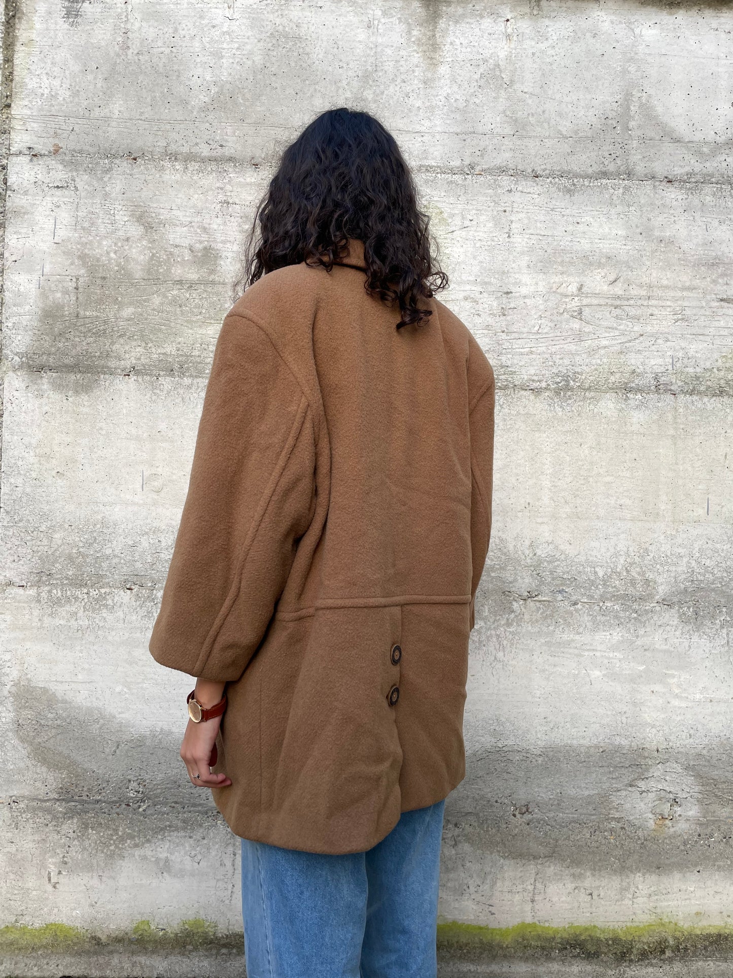 Caban sartoriale biscotto in pura lana