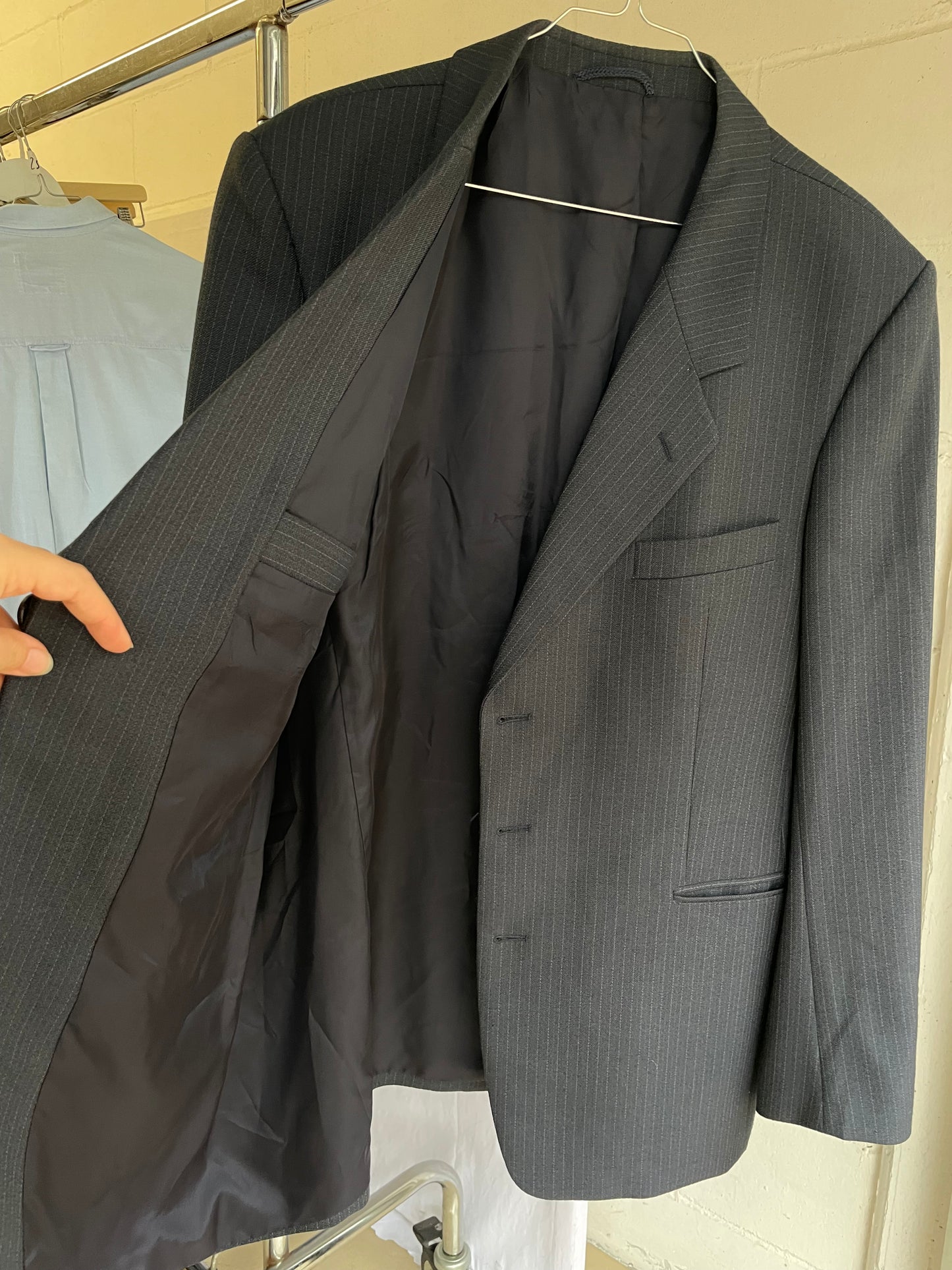 Blazer sartoriale blu navy gessato - taglia S uomo