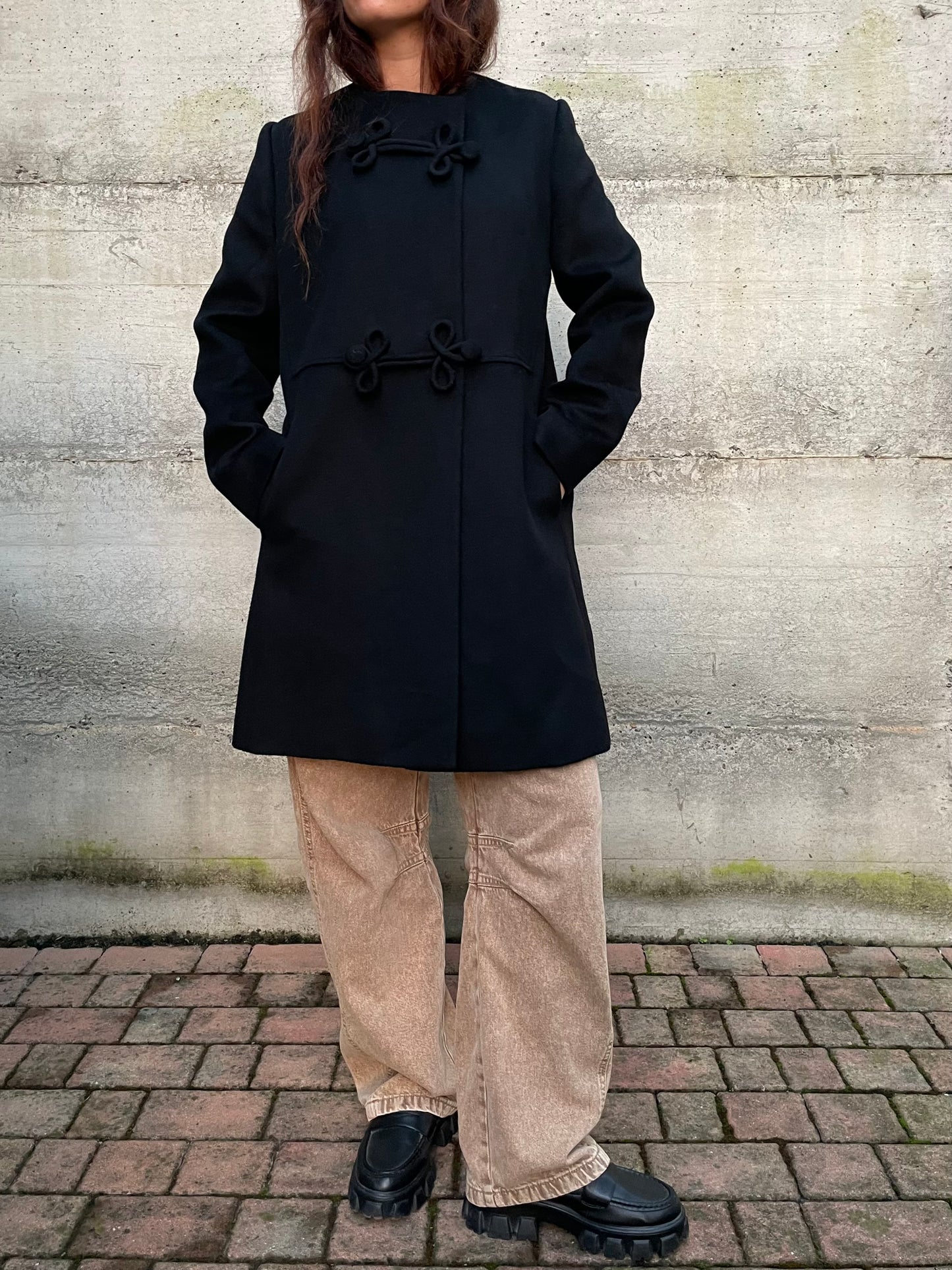 Cappottino sartoriale misto lana vergine, angora e cashmere - taglia S/M