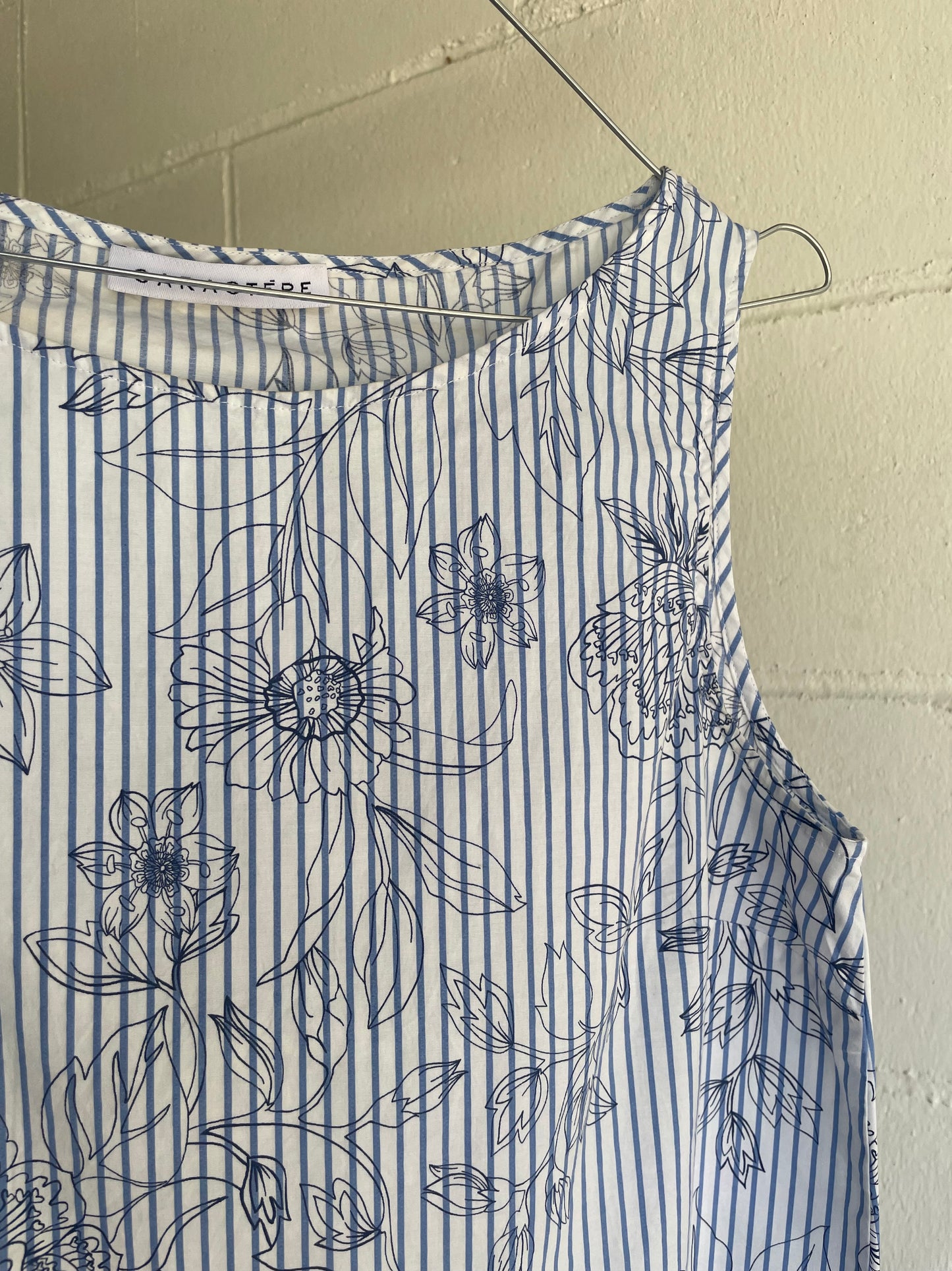 Top cropped in cotone vichy e pattern - taglia S/M