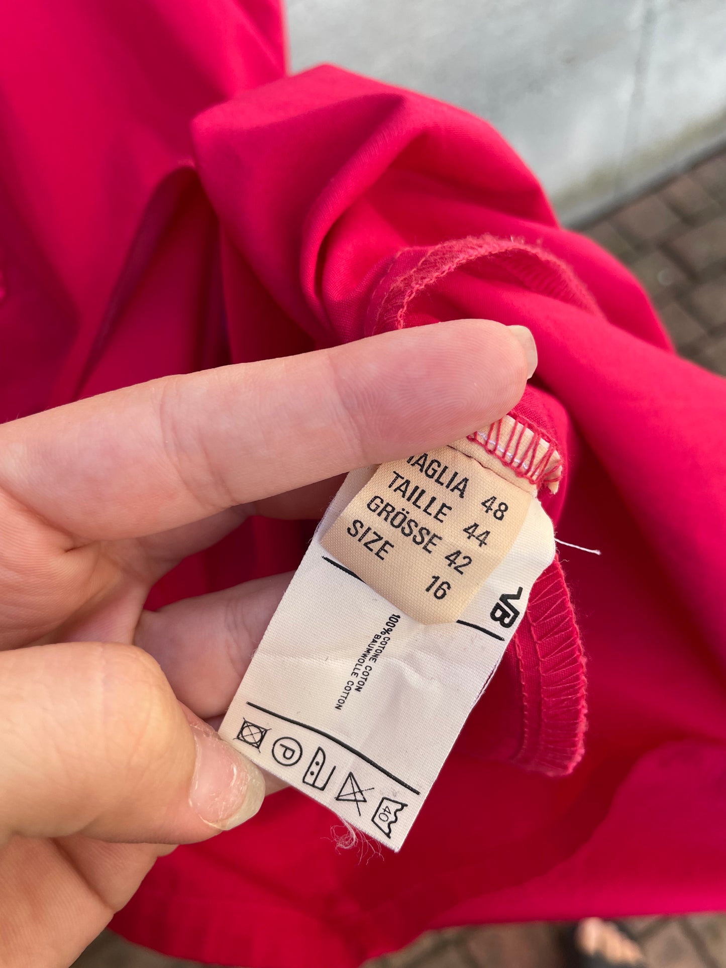 Chemisier midi 100% cotone fucsia - taglia M/L