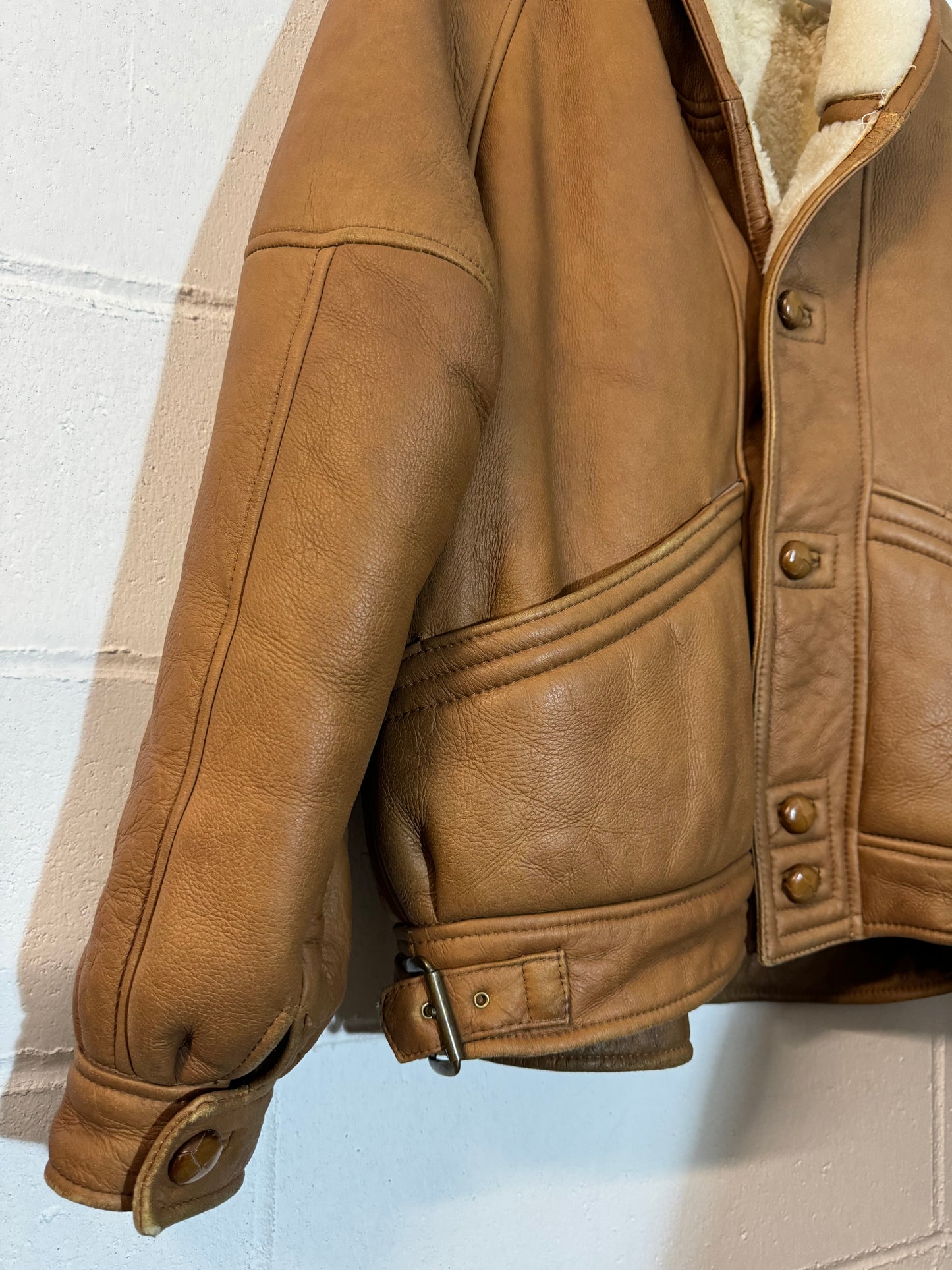 Bomber aviator Shearling caramello, taglia 52it uomo (L)