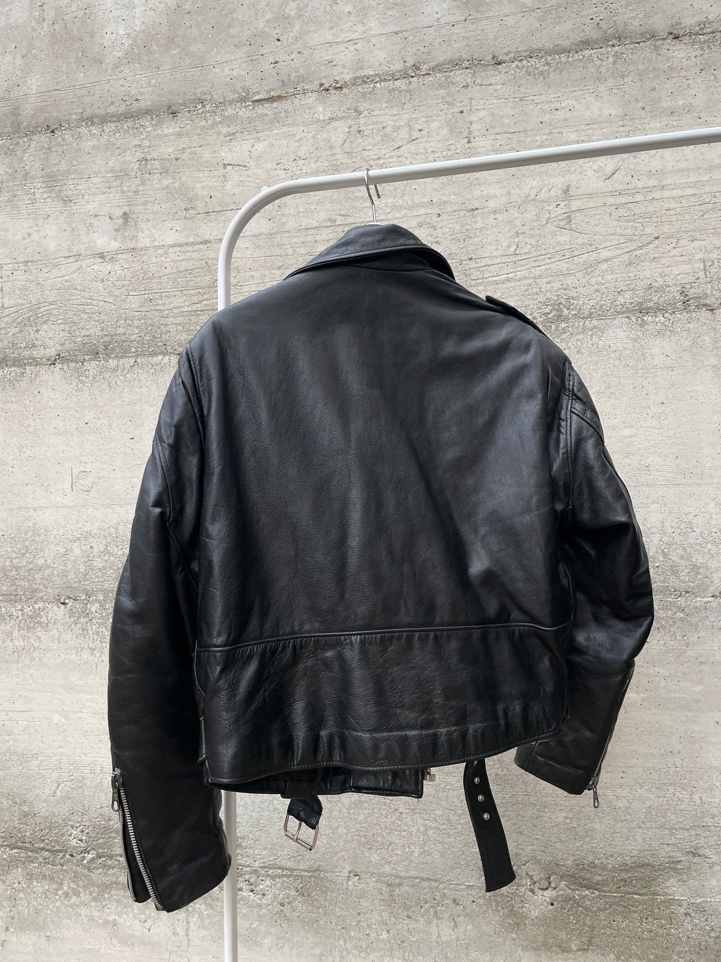 Chiodo Carlton in vera pelle nero, taglia M uomo