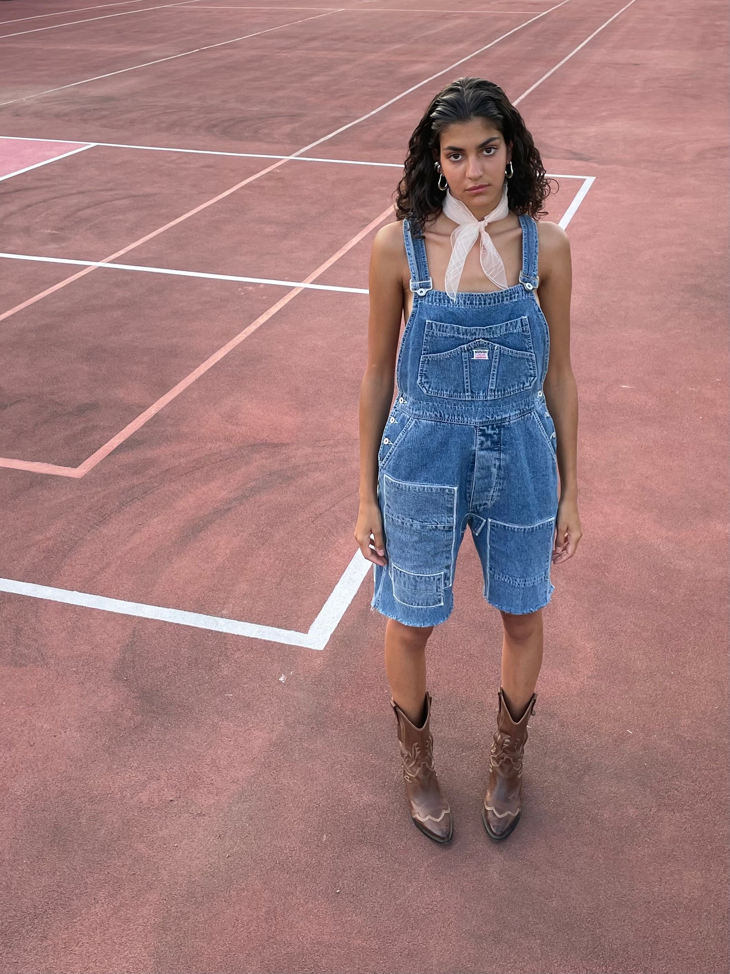 Salopette vintage denim lavaggio medio - taglia M