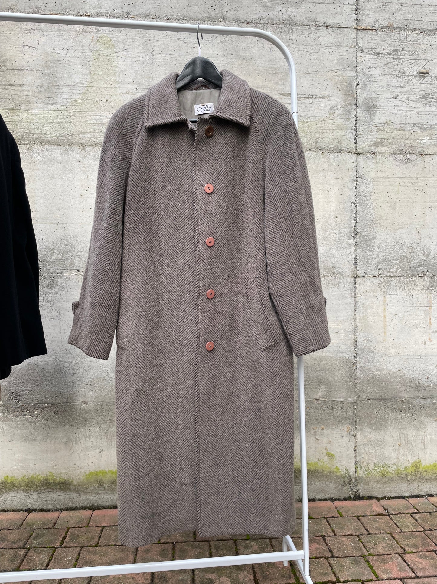 Cappotto monopetto sartoriale spigato in lana