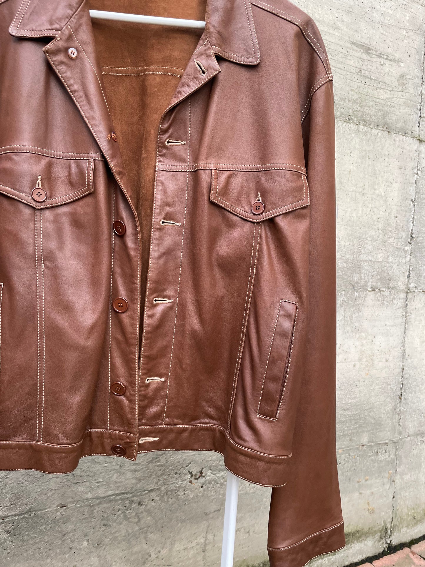 Giacca in nappa leggera marrone - taglia L uomo