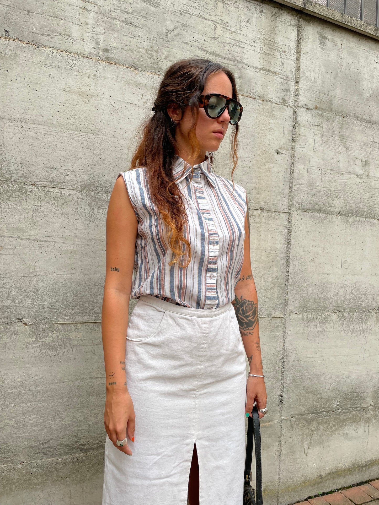 Top polo stripes in cotone - taglia M