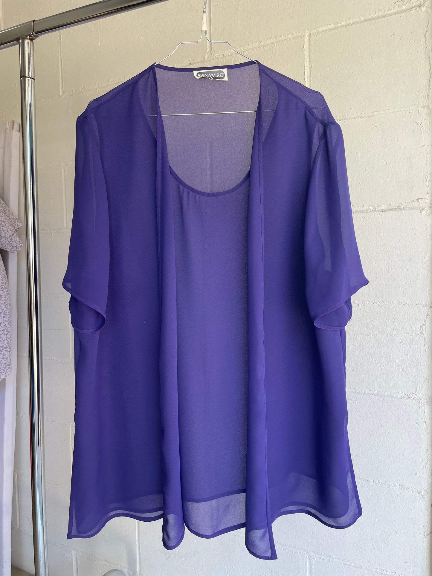 Blusa sheer Elena Mirò viola - taglia XL