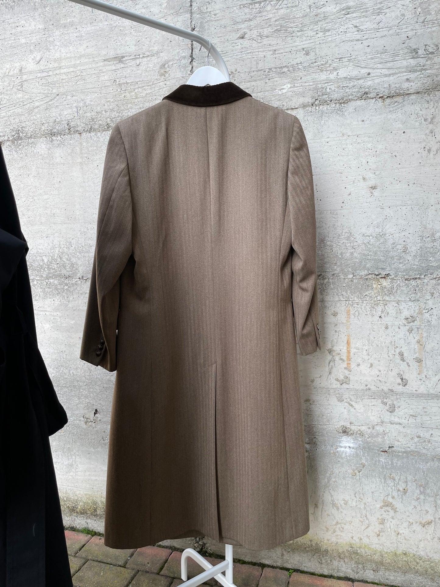 Soprabito cachi gessato mezza stagione 100% lana - 44it donna