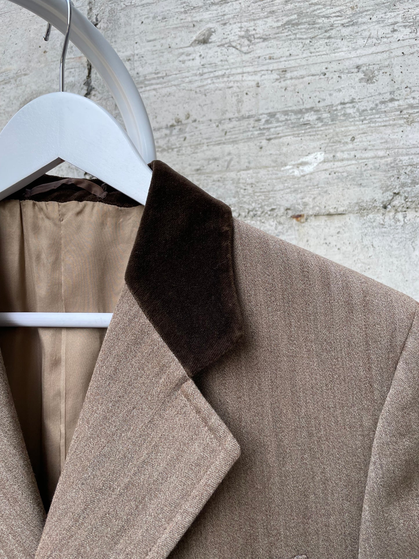 Soprabito cachi gessato mezza stagione 100% lana - 44it donna