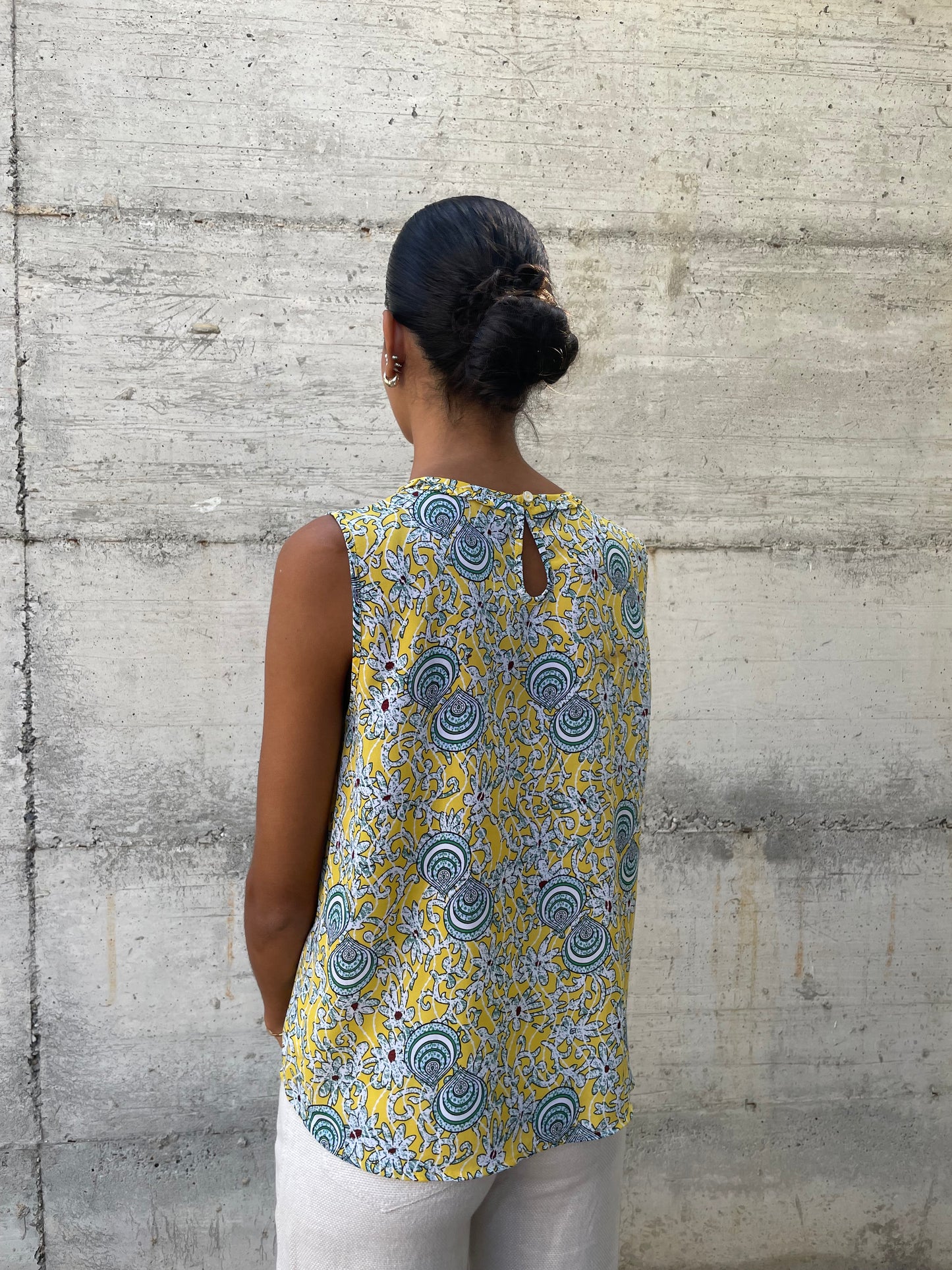 Top fantasia Benetton anni 90 in viscosa - taglia S/M