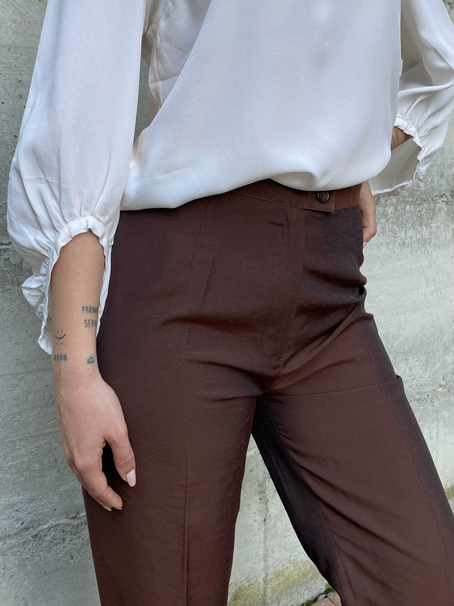 Pantalone chino shantung - misto lino e viscosa - tg. 40/42