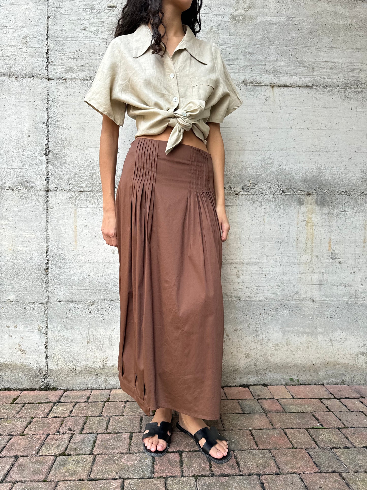 Gonna sartoriale Made in Italy in cotone