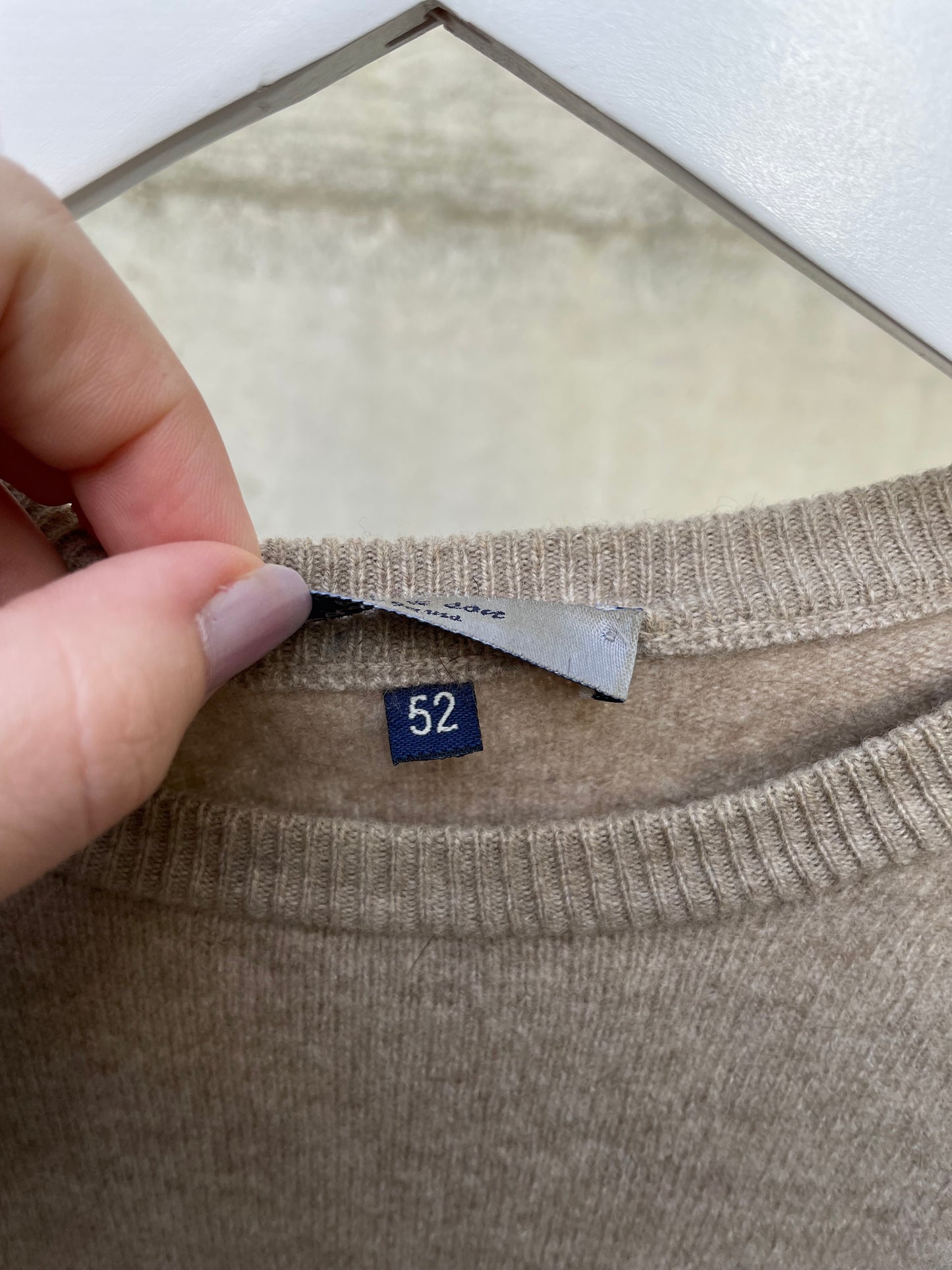 Maglioncino girocollo sabbia 100% cashmere