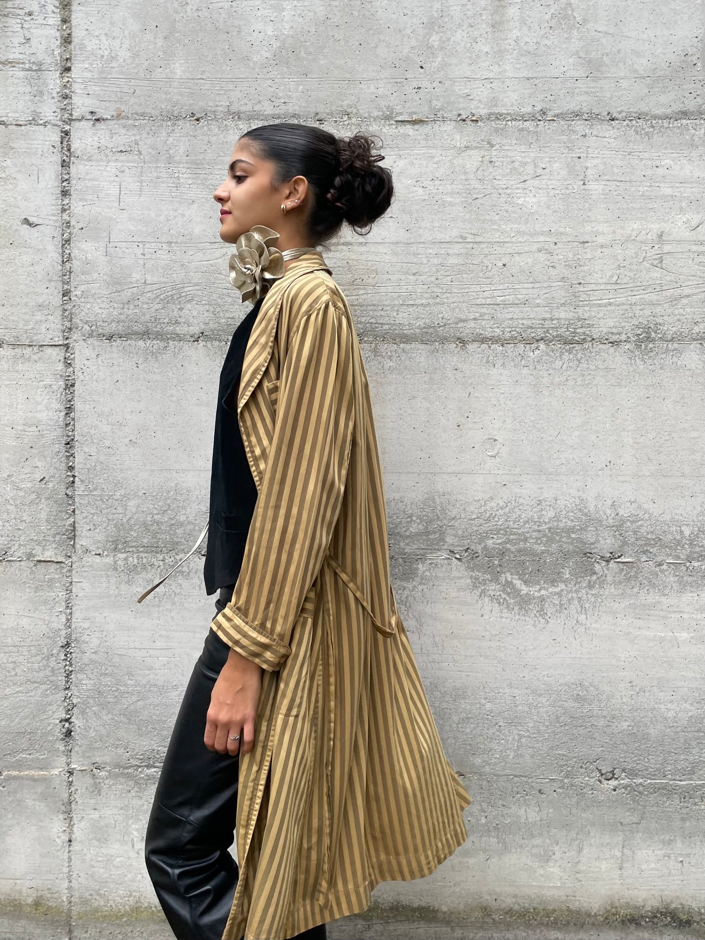 Vestaglia sartoriale in seta striped - taglia unica