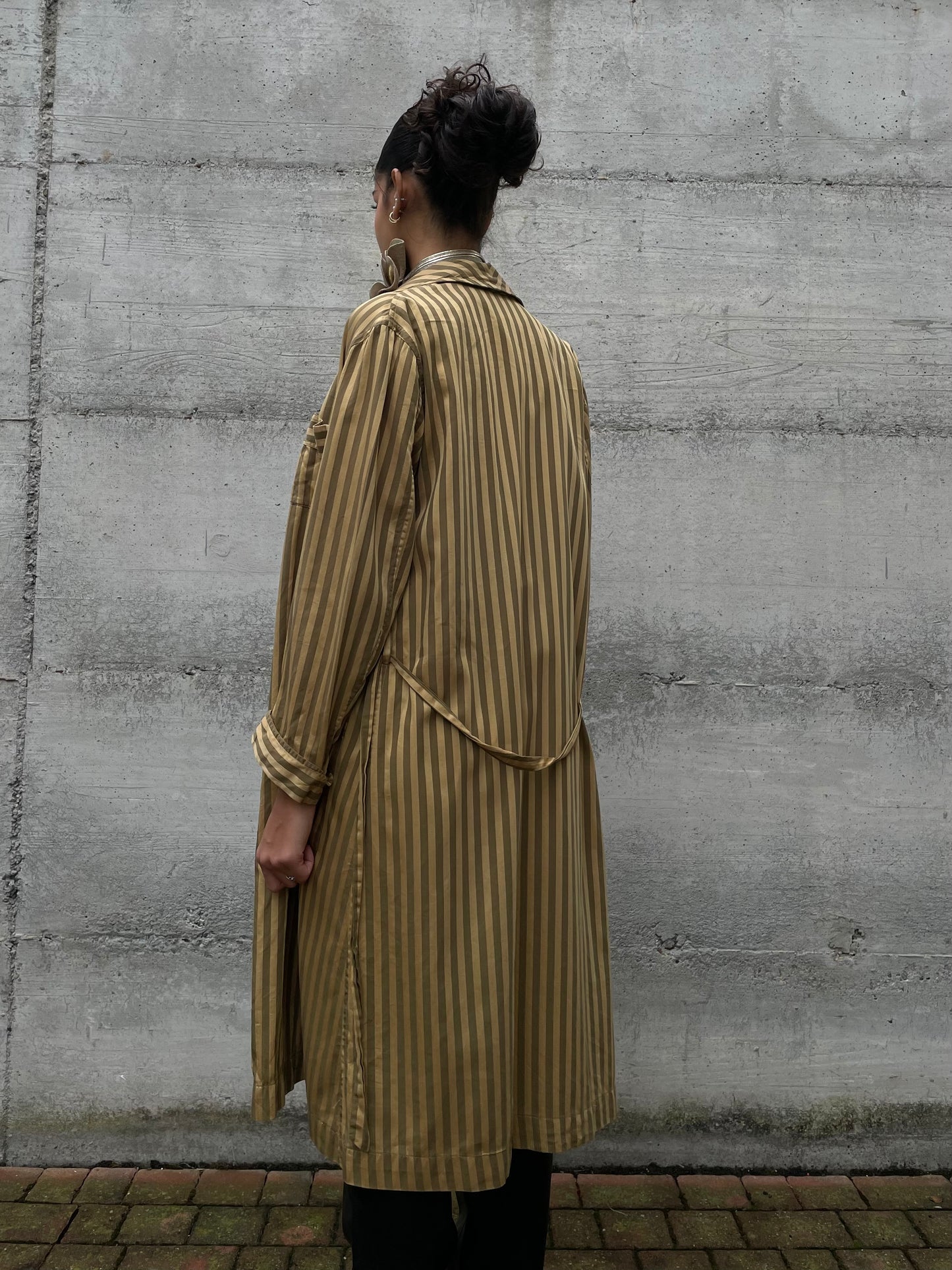 Vestaglia sartoriale in seta striped - taglia unica