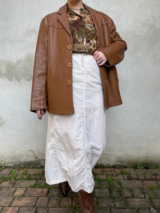 Biker vera pelle cognac